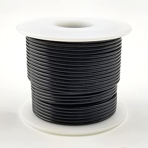 BLACK 22AWG Solid 300V Hook Up Wire - 25' Roll