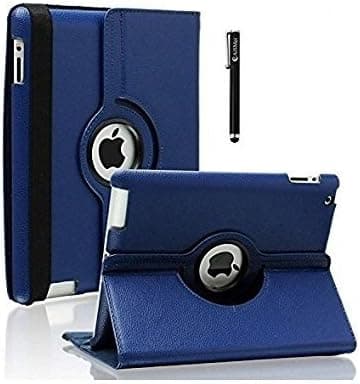 Apple iPad 2/3/4 Case-9.7 inch 360-Degree,Rotating Multi-Angle Stand Folio Cover Case with Smart Cover Auto Sleep Wake Feature for Apple iPad 2 iPad 3 & iPad 4th (Navy Blue)