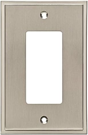 Brainerd Simple Steps 1-Gang Satin Nickel Single Decorator Wall Plate