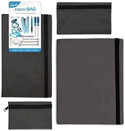 4pk - All Purpose Zipper Bag (Gray - 1 of Each Size)