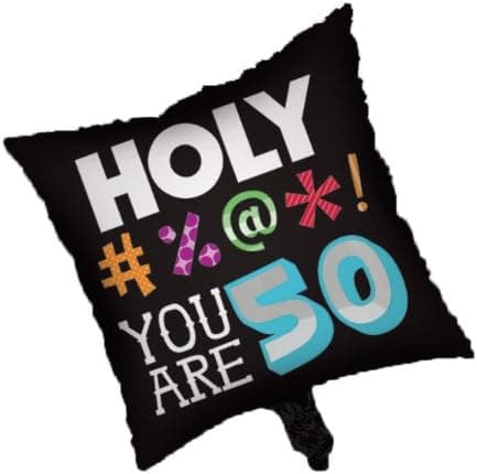 Creative Converting Holy Bleep 50th Birthday 2-Sided Square Mylar Balloon