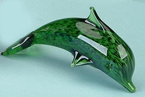 StealStreet SS-UG-UGW-8870 Bubbles Crystal Glass Dolphin Figurine, Green