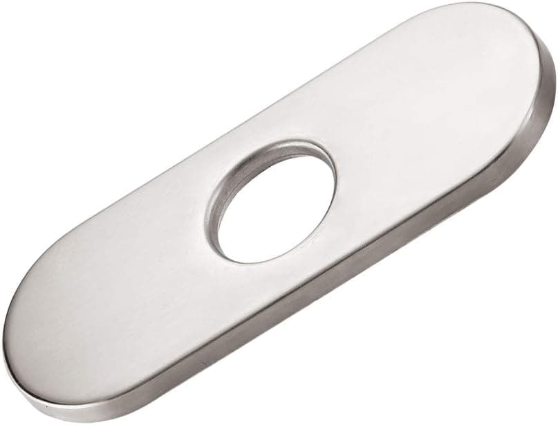 AiHom 6-Inch Bathroom Sink Faucet Hole Cover Deck Plate Escutcheon Brushed Nickel SDDZBNUS