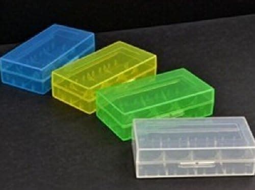 Bluecell Pack of Blue/Clear/Green/Yellow Battery Storage Case/Organizer/Holder for 18650 or CR123A Battery