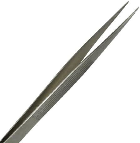 6-1/2" Fine Tipped Diamond Tweezers for Gemstone Melee Grind Tweezers Matte Finish Jewelry Making Repair Tool