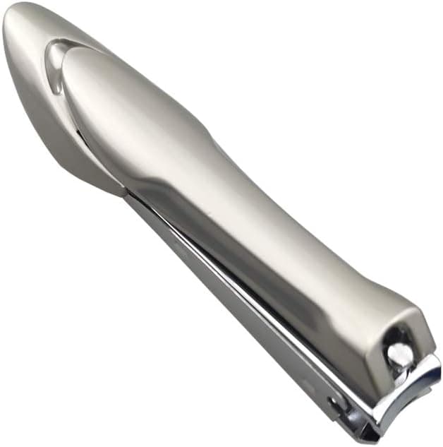 No Splash Nail Clippers Stainless Steel Fingernail Toenail Cutter Set with Nail File for Men and Women, Unique Design (Small, Pearl nickel)