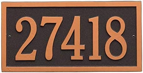 Customized 1 Line Bismark Aluminum Address Plaque 14.63"W x 7.25"H
