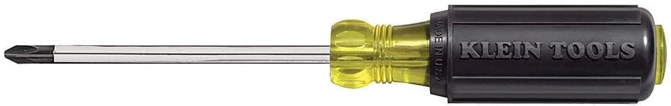 Klein Tools 603-4 Screwdriver, #2 Phillips Tip with Cushion Grip Handle, Precision Machined Electrician Screwdriver, 8-Inch