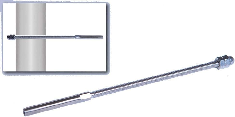 VistaView CableTec Stainless Steel DIY Hand-Crimp Long Threaded Tension Ends for 1/8" Cable Railing (7-1/2” Long, for 4x4 or 6x6 Deck Wood Posts) - Lot of 10