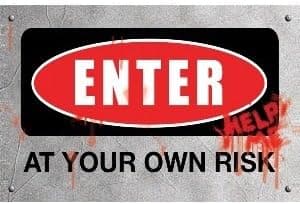Zombie Sign Enter At Your Own Risk Prop