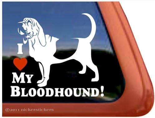 I Love My Bloodhound Dog Vinyl Window Decal Sticker