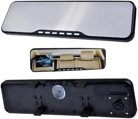 Dual Lens Car Camera (Front / Rear) - 7" Rearview Mirror H.264 HD Car Camera Recorder Vehicle DVR Video Dashboard Cam + Rearview Camera lens