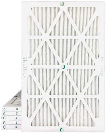 16x25x1 MERV 10 (FPR 5-6) Pleated Air Filters By Glasfloss. Box of 6. Actual Size: 15-1/2 x 24-1/2 x 7/8