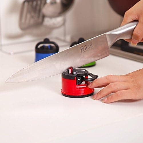 Kitchen Knife Sharpener for Serrated and Straight With Suction Cup Knives Portable Sharpening Tool Sharpen Knife System Sharpens Dull Knives Quickly Scissors Sharpner