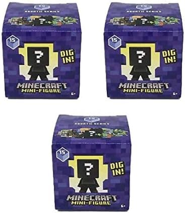 Miniecraft Aquatic Series 15 Mini Figure Blind Box – Bundle of 3