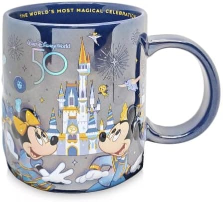 Theme Parks Walt Disney World 50th Anniversary Mickey Mouse and Friends Ceramic Mug, 15 ounces