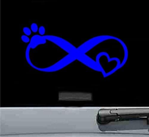 JS Artworks Pet Love Infinity Vinyl Decal Sticker Dog cat Rescue Family Animal Love (Blue)