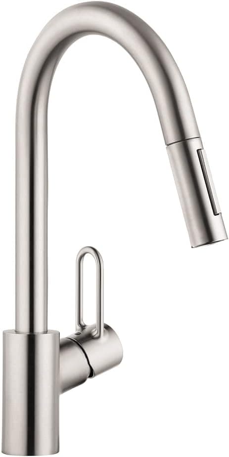hansgrohe Talis Loop Kitchen Faucet 1-Handle Tall in Stainless Steel Optic, 04701805