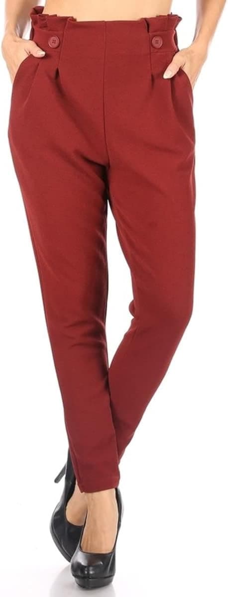 ShoSho Womens High Waist Skinny Pants Pull-On Trousers Stretchy Office Pants with Tummy Control Butt Lifting and Pockets