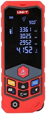 Laser Measure, 50M Laser Distance Meter with Rolling Wheel Measurement, Pythagorean Mode, ±2mm Accuracy, Distance, Area, Curve, and Volume Measurement, 2.4" Color Backlit Screen, UNI-T (50D)