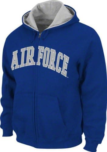 Genuine Stuff Air Force Falcons Royal Tackle Twill Full Zip Hooded Sweatshirt