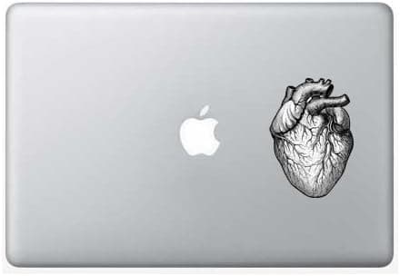 Heart black and white - 5 Inch - Apple Macbook Laptop Decal
