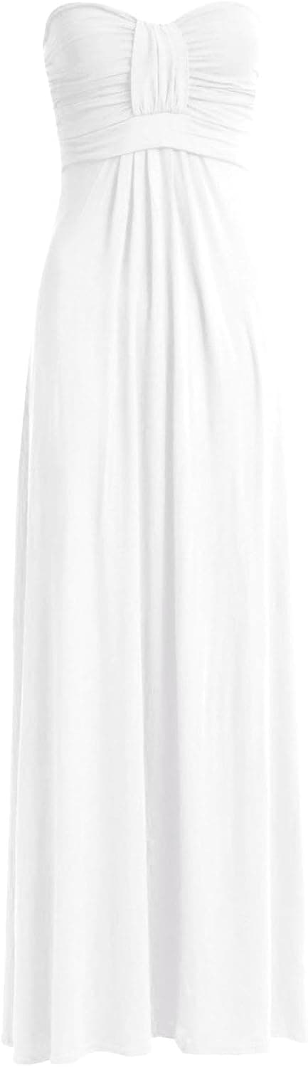 Crazy Girls Womens Boobtube Knot Front Bow Bandeau Maxi Long Dress