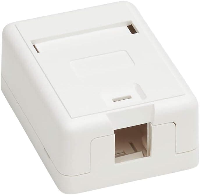 Tripp Lite Keystone Jack Surface Mount Box, 1 Port RJ45 Mount Box, White (N082-001-WH)
