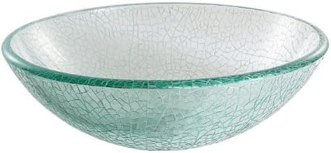 Kraus GV-500-CH Broken Glass Vessel Bathroom Sink with PU-MR Chrome