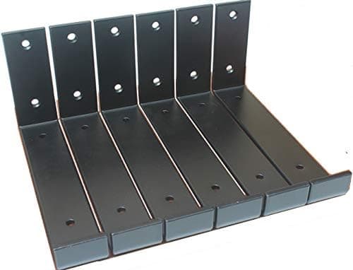 6 Pack - 7.25"L x 4"H x 1.5"W 5mm Thick Black Hook Brackets, Hook Iron Shelf Brackets, J Bracket, Metal Shelf Bracket, Industrial Shelf Bracket, Modern Shelf Bracket Shelf Supports with Screws
