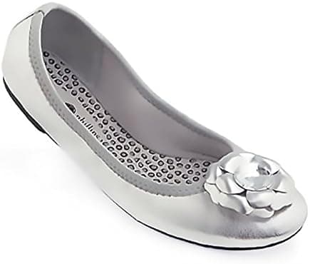 Lindsay Phillips Liz Bright Silver SwitchFlop Women's Ballet Flat Size 11