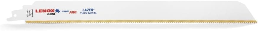 LENOX Tools 2110012110GR Gold Power Arc Reciprocating Saw Blade, For Thick Metal Cutting, 12-inch, 10 TPI, 5-Pack
