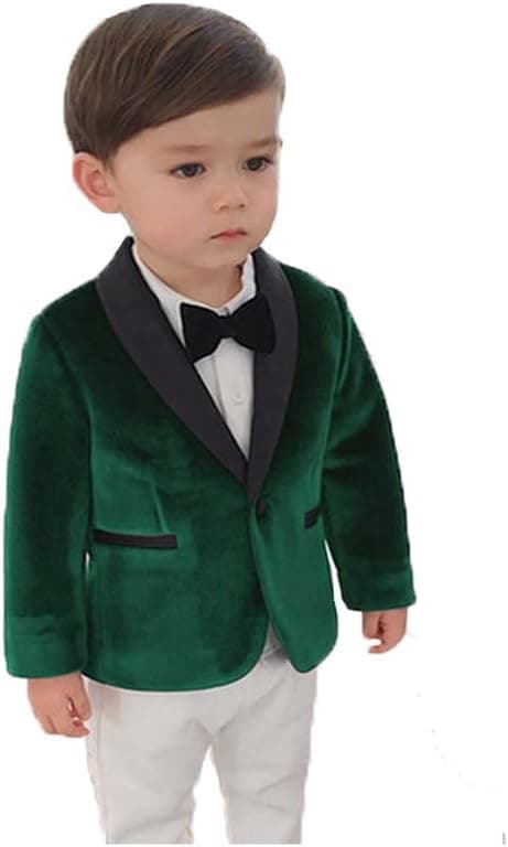 Toddler Blazers for Boys 2t Green Tuxedo Velvet Baby Boy Blazer