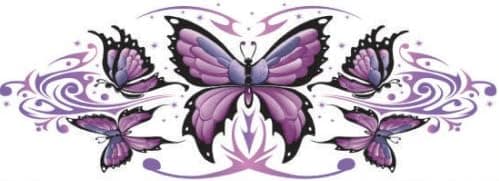 Pilot Automotive LT-00436 Purple Tribal Butterfly Graphic Lethal Threat Decal