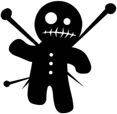 Ranger Hot Stickers TM Voodoo Doll Pincushion Decal Sticker, Die Cut Vinyl Decal for Windows, Cars, Trucks, Tool Boxes, laptops, MacBook - virtually Any Hard, Smooth Surface