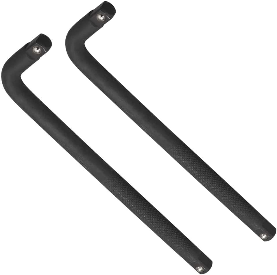 Utoolmart Socket Wrench, 1/2-inch Drive Square End L Shape Extension Handle (350mm Long) 2Pcs