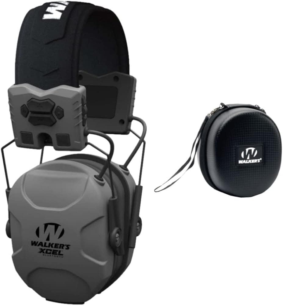 Walker's XCEL 500BT Digital Electronic Muff and Protective Case Bundle