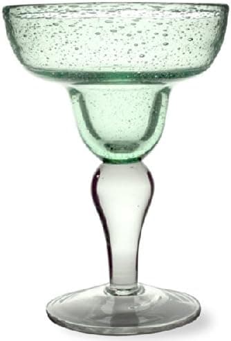 Green Bubble Glass Margarita Glass, Set of 2, By Tag LTD