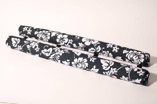 Vitamin Blue 36" Roof Rack Pads Black Floral - Non Logo (Made in U.S.A.) AERO Pads