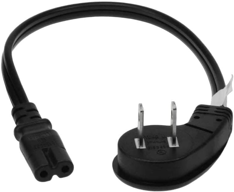 SF Cable 1ft Ultra Low Profile Angle Non-Polarized Power Cord NEMA 1-15P to IEC320 C7 18/2 AWG