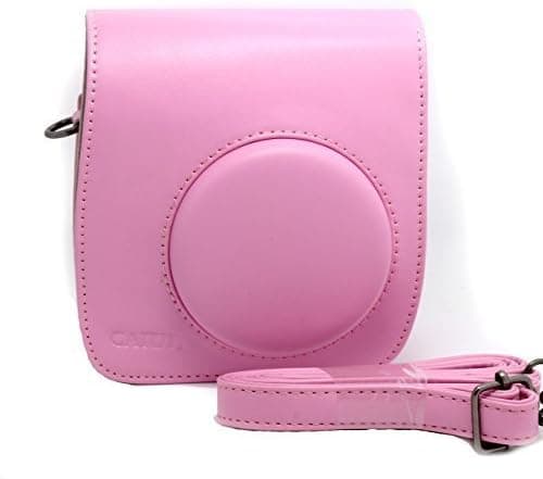 CAIUL Compatible Vintage Comprehensive Protection Case Bag for Fujifilm Instax Mini 25 26 Camera Case (Pink)
