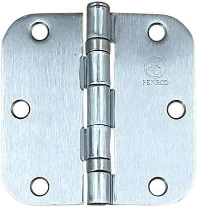 Penrod Door Hinges, Satin Nickel, Ball Bearing 3.5 Inch with 5/8 Inch Radius, 3 Pack