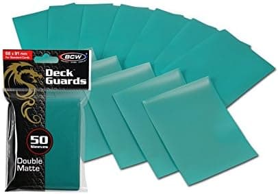 50 Premium Teal Double Matte Deck Guard Sleeve Protectors for Gaming Cards like Magic The Gathering MTG, Pokemon, YU-GI-OH!, & More.