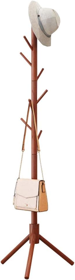 foshan Rack, Free Standing Premium Pine Wood foshan Stand, Adjustable foshan Tree with 8 Hooks for Coats, Hats, Scarves,Bags
