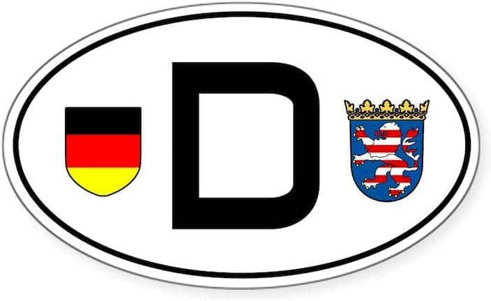 CafePress Germany Car Sticker (Hessen Variant) Oval Bumper Sticker, Euro Oval Car Decal