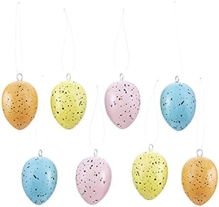 Nikki's Knick Knacks Speckled Easter Egg Hanging Ornaments- Set of 8