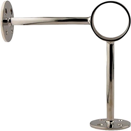 KegWorks 90˚ Degree Post Foot Rail Bracket - Polished Stainless Steel - For 2" Outside Diameter Bar Foot Rail Tubing