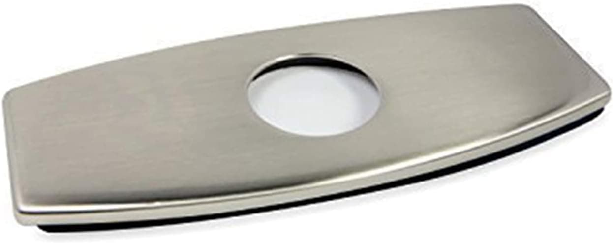 BWE Stainless Steel Deck Plate 6" Sink Hole Cover for Brushed Nickel Bathroom Sink Faucet 1 or 3 Hole Vessel Vanity Basin Outside Cover Cap Oval Commercial