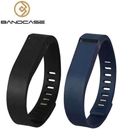 Bandcase Set Large L 1pc Navy Blue 1pc Black 1pc Replacement Bands with Clasps for Fitbit Flex Only No Tracker/ Wireless Activity Bracelet Sport Wristband Fit Bit Flex Bracelet Sport Arm Band Armband