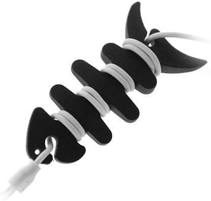 Fish Shaped Smart Wrap for MP3 Earphone Black